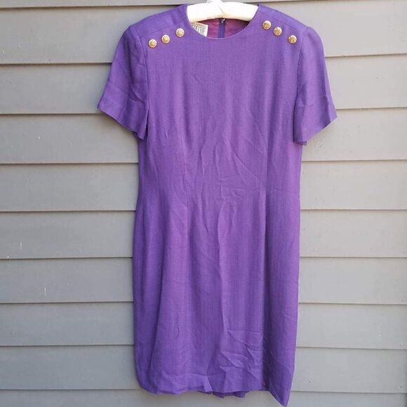 Purple Yves Cossette Mode Depeche Dress size 16 (check measurements) - Picture 1 of 11